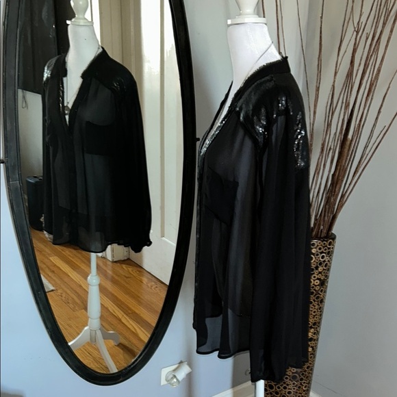 Torrid.Chic Black Sheer Blouse - Picture 1 of 6